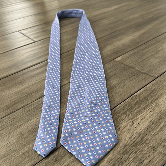 Men’s Blue Polka Dots Tie - Picture 1 of 7